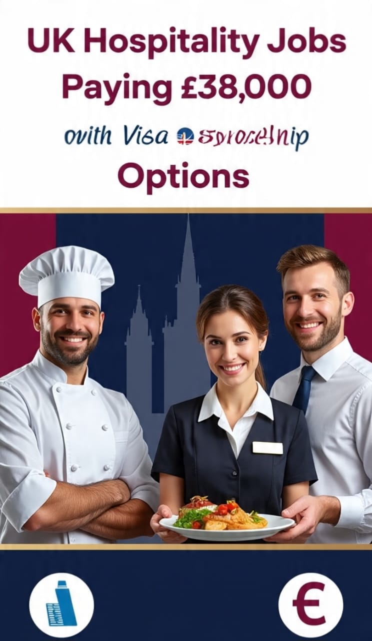 UK Hospitality Jobs Paying £38,000 with Visa Sponsorship Options
