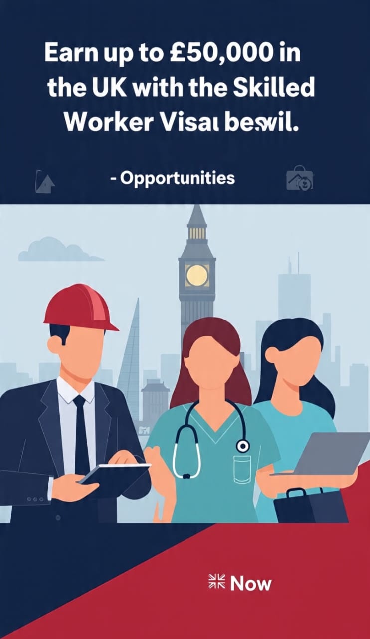 Earn up to £50,000 in the UK with the Skilled Worker Visa – Opportunities Available Now