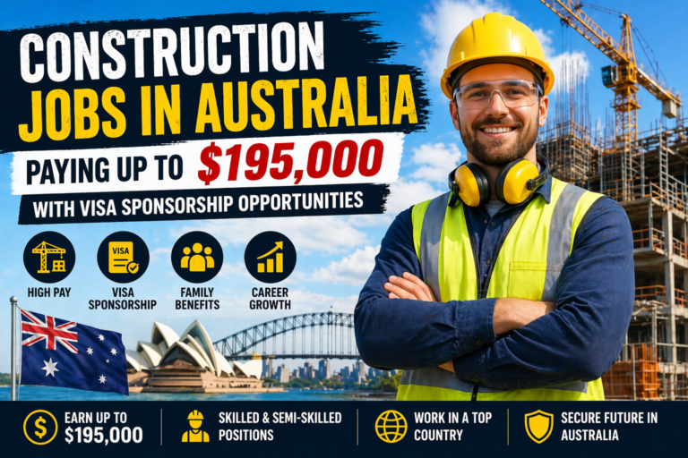 Construction Jobs in Australia Paying Up to $195,000 with Visa Sponsorship Opportunities